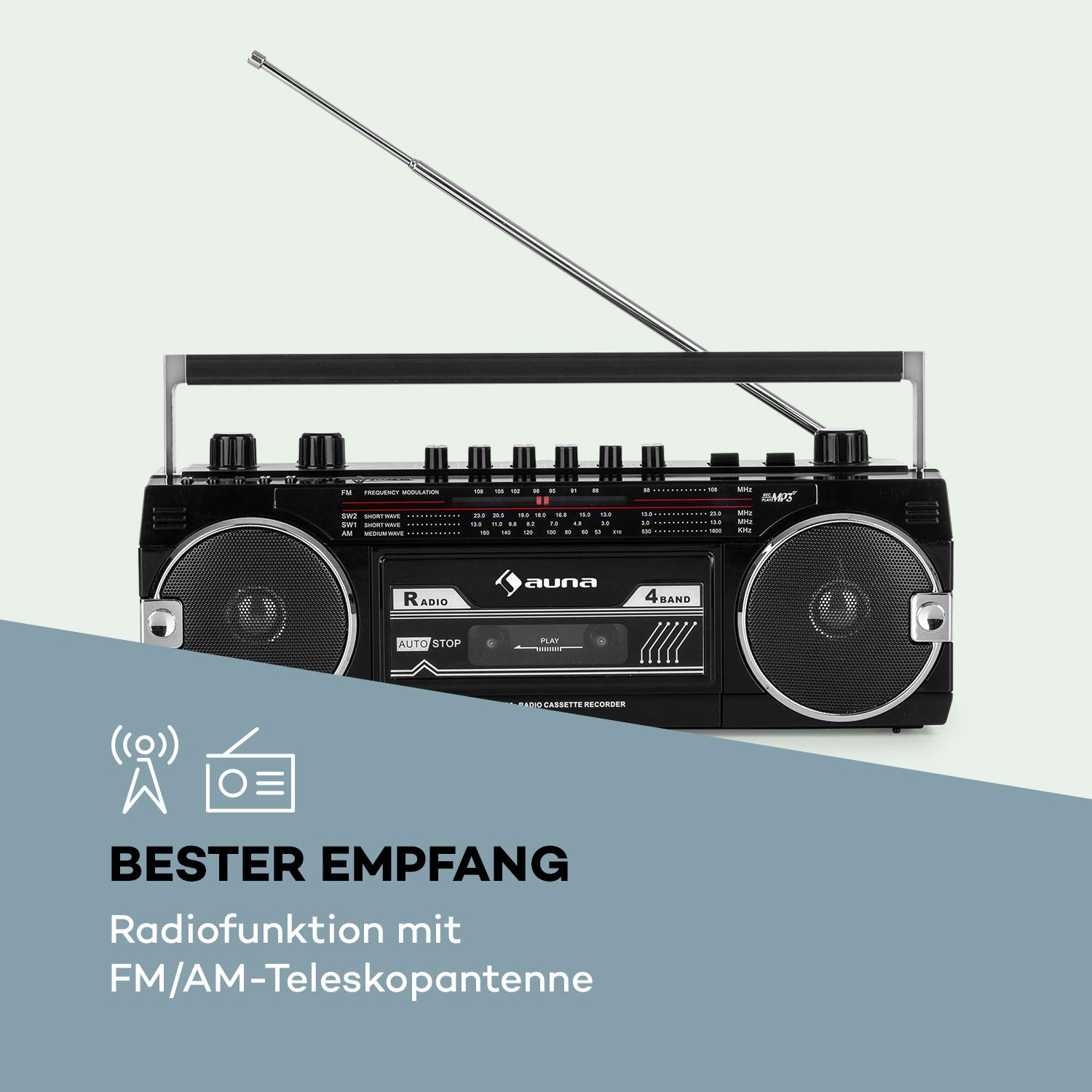 auna-duke-mkii-kassettenrekorder-mit-bluetooth-und-4-band-radio-schwarz image 6