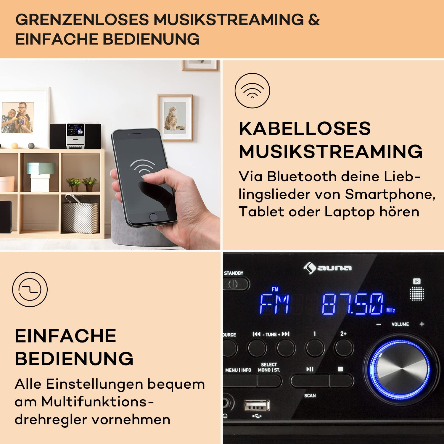 auna-stereoanlage-kompaktanlage-mit-cd-player-bluetooth-fm-dab-dab-2-lautspreche image 1