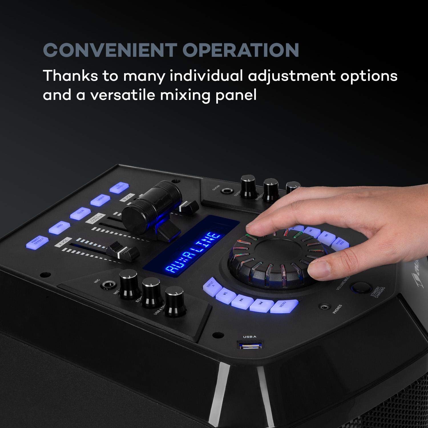 auna-clubmaster-triplebeat-party-station-150w-mit-bluetooth-usb-schwarz image 3