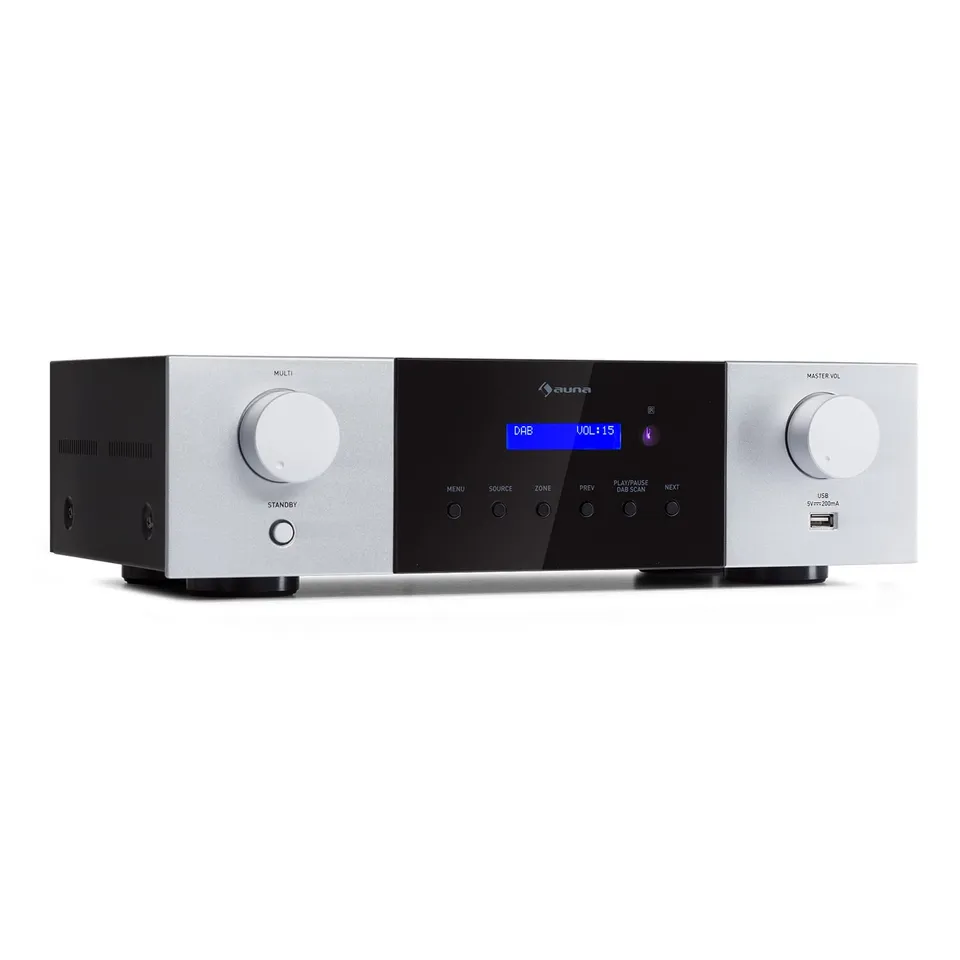 auna-amp-4000-dab-hifi-stereo-verst-rker-mit-dab-und-bluetooth-schwarz-wei image 1
