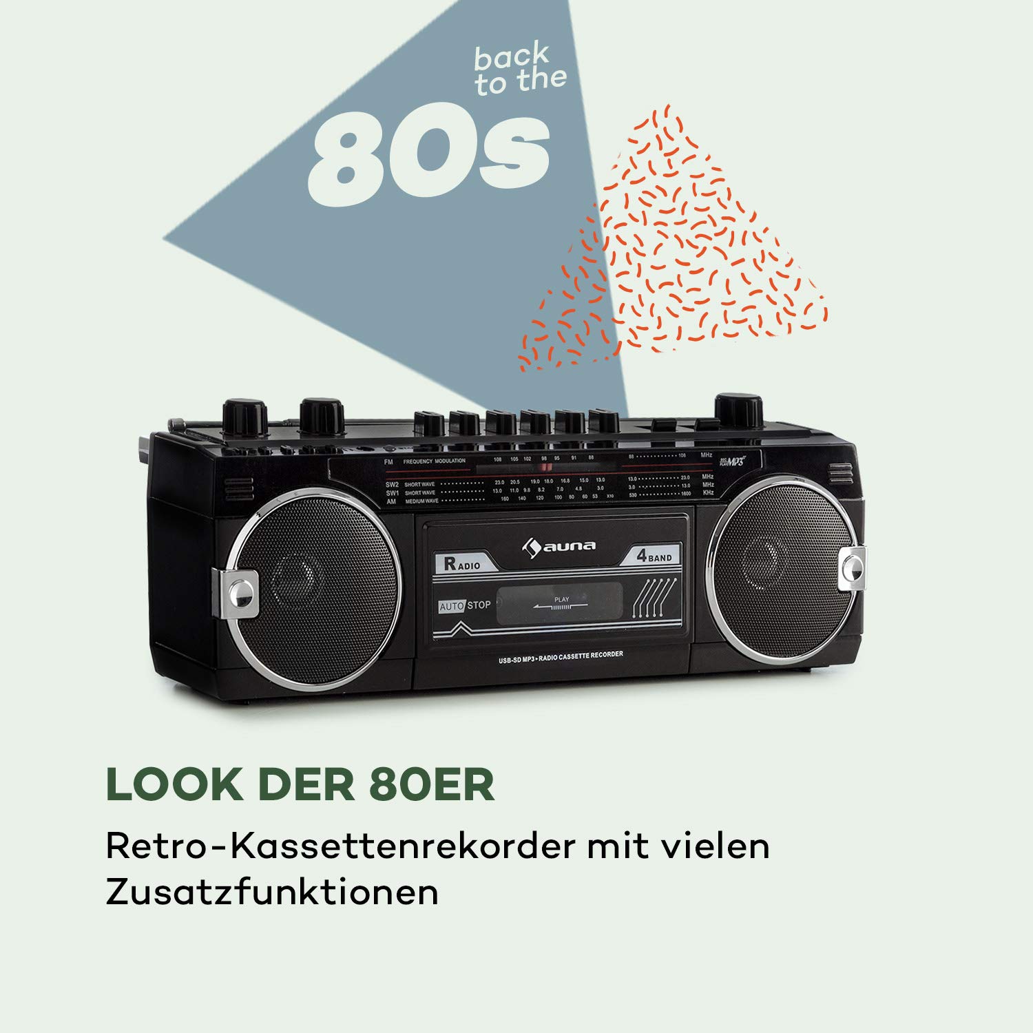 auna-duke-mkii-kassettenrekorder-mit-bluetooth-und-4-band-radio-schwarz image 2