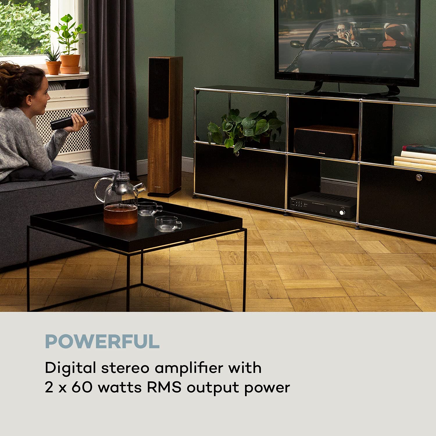 auna-amp-stereo-hifi-verst-rker-2x-60-watt-mit-bluetooth-usb-und-karaoke-schwarz image 2