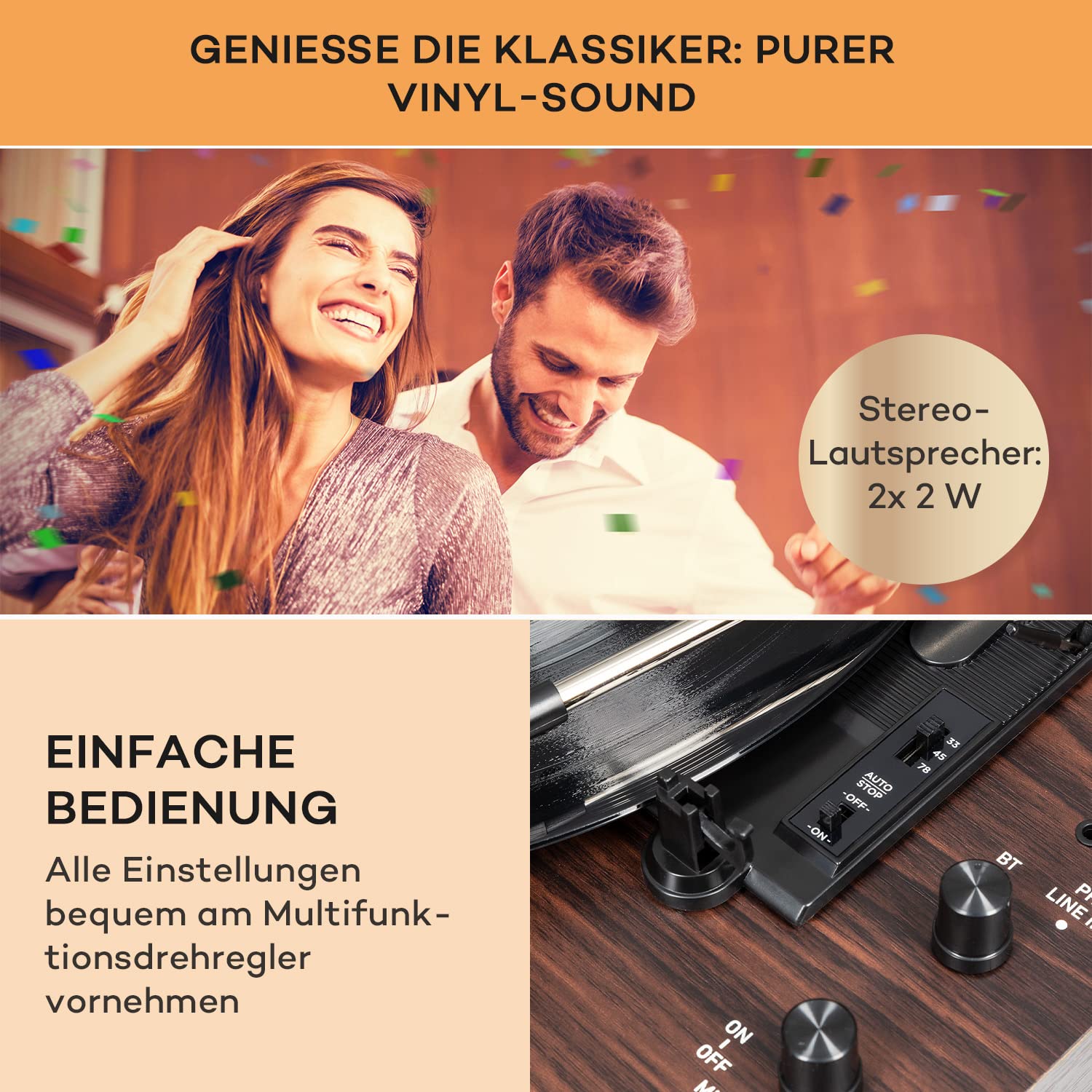 auna-vinyl-plattenspieler-im-retro-design-mit-lautsprecher-bluetooth-und-led-uhr image 3