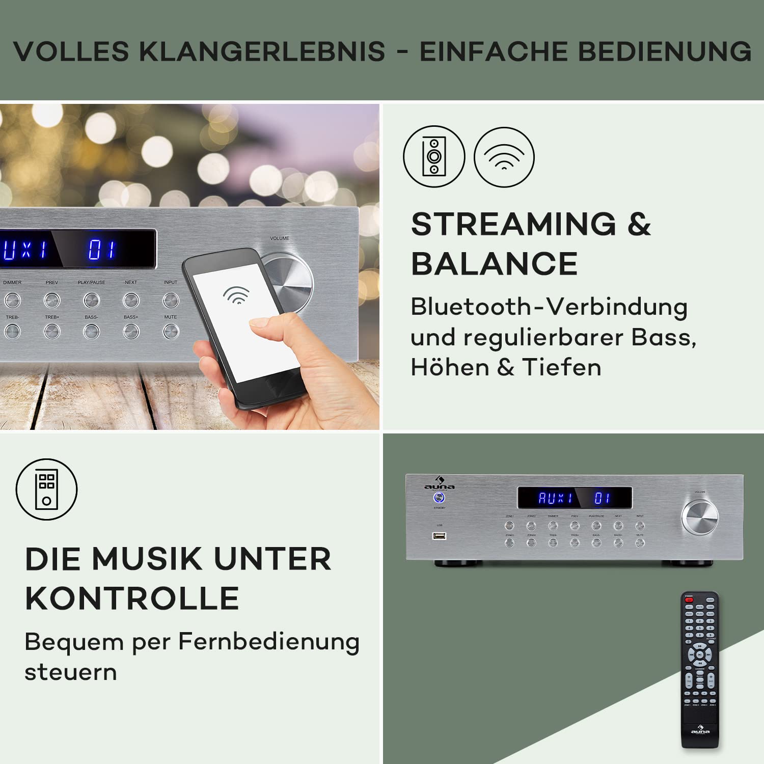 auna-hifi-stereo-mini-verst-rker-4-kanal-8x40-w-mit-aux-usb-und-fernbedienung image 4