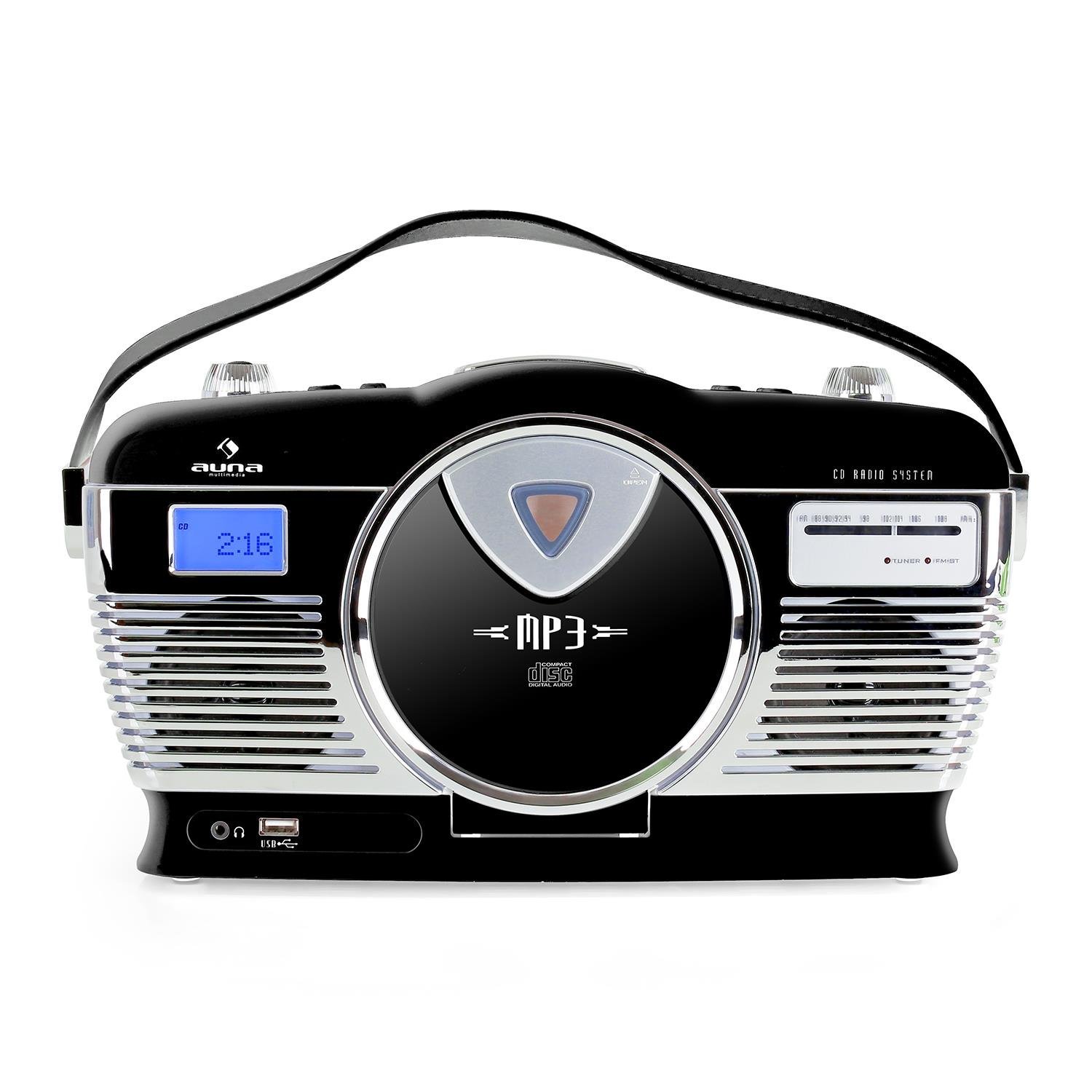 auna-rcd-70-retro-cd-radio-ukw-usb-kofferradio-schwarz image 4