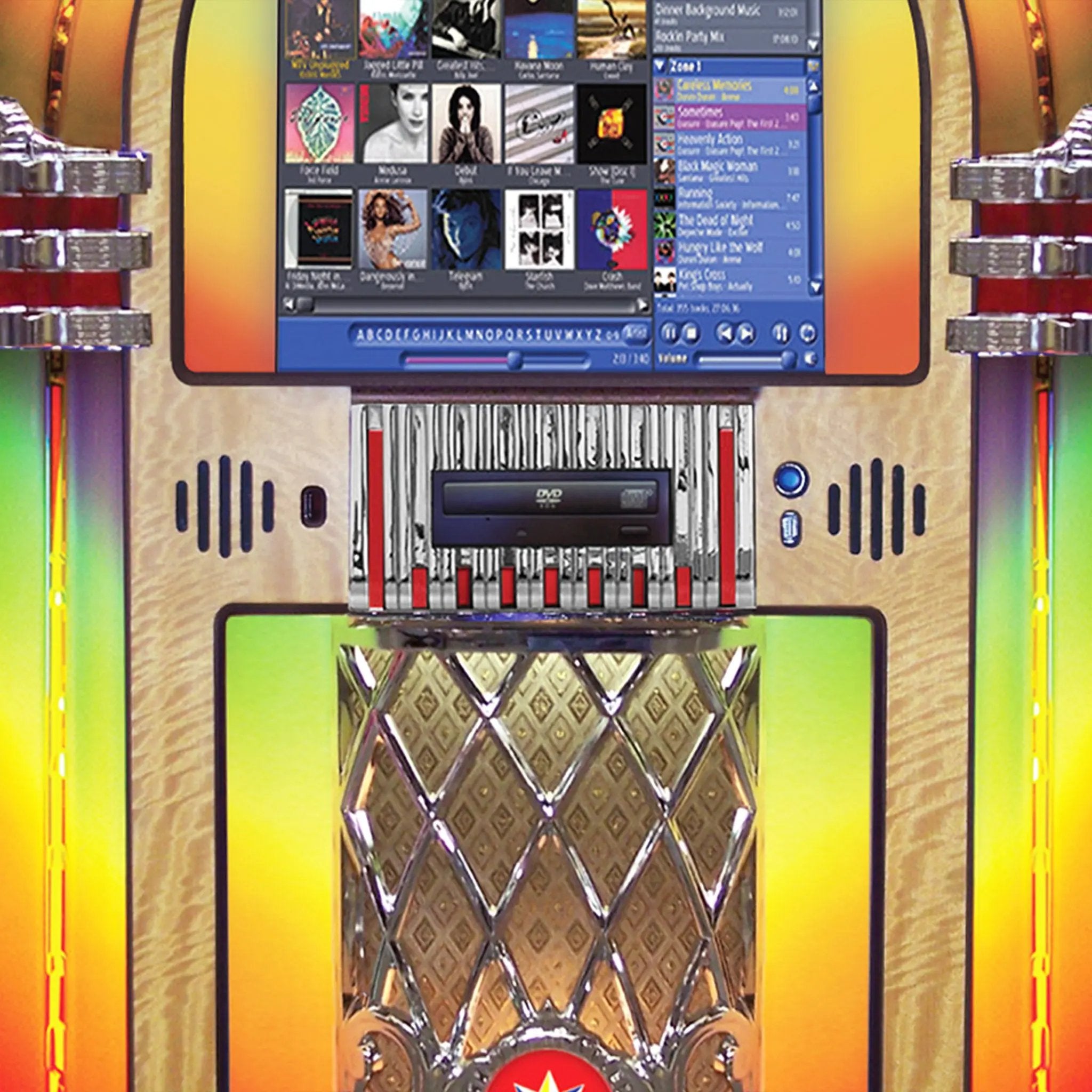 rock-ola-qb-8-bubbler-digital-music-center-jukebox-walnut-touchscreen image 6