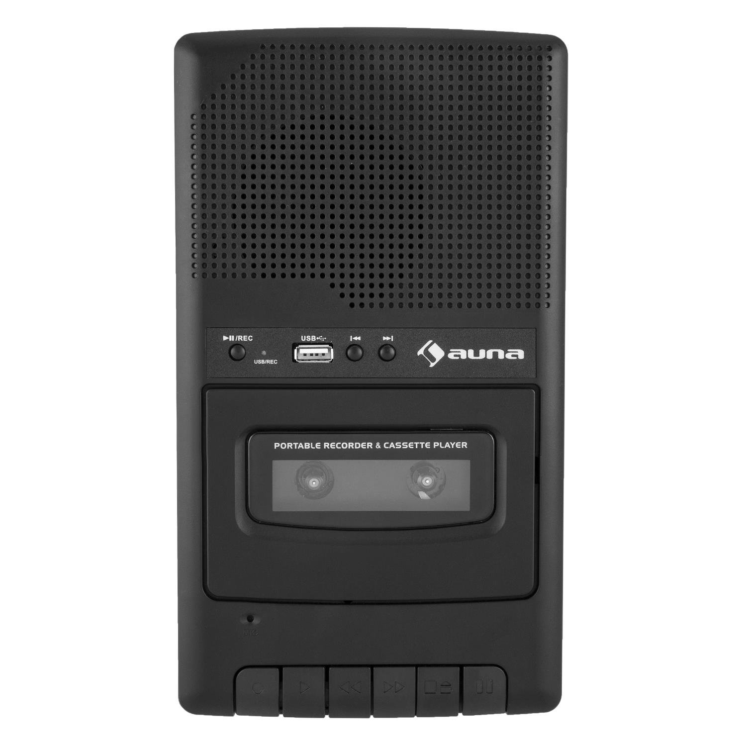 auna-rq-132-kassettenrekorder-schwarz-tragbares-tape-deck-mit-usb-und-lautsprech image 3