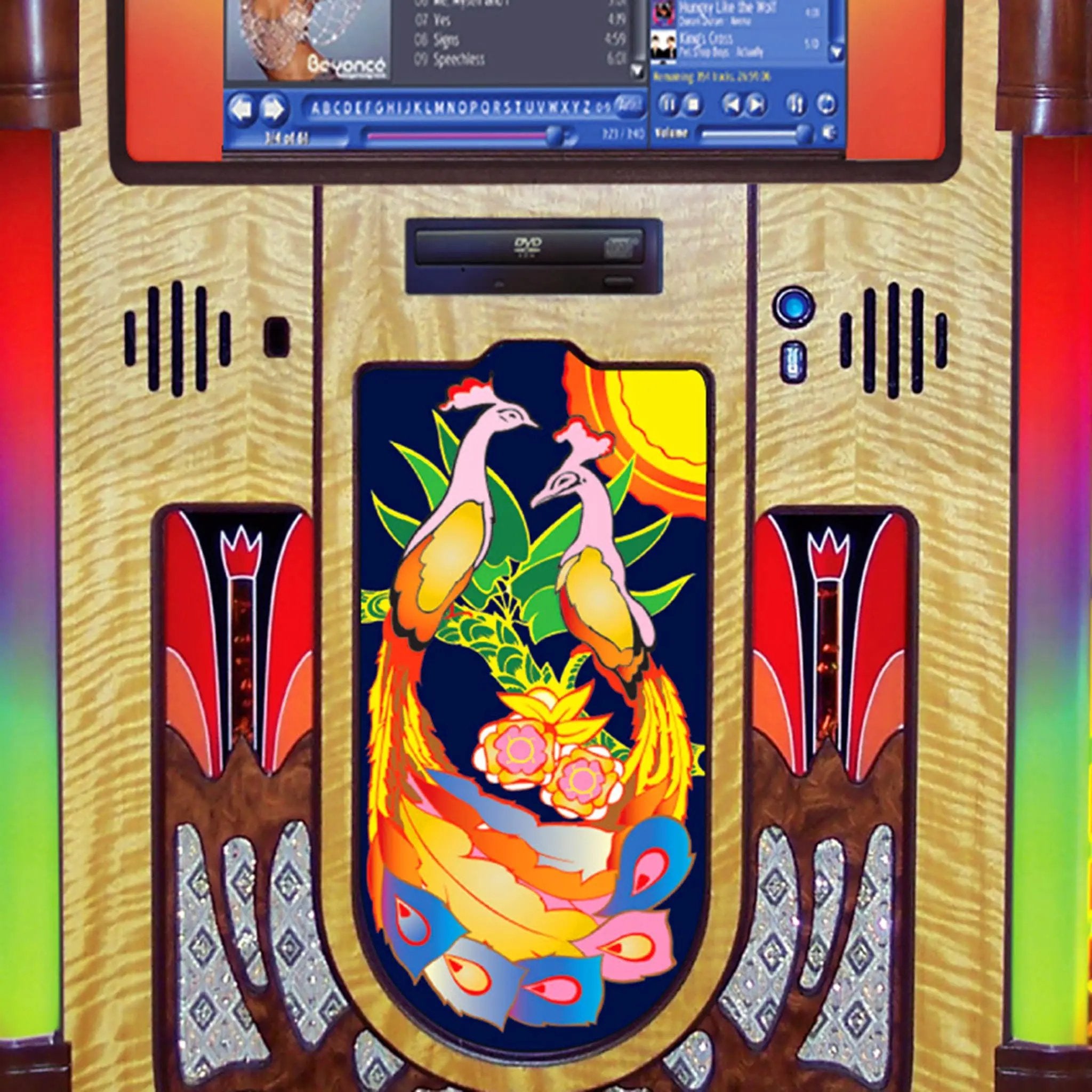 rock-ola-bubbler-peacock-digital-music-center-jukebox-limited-edition image 5