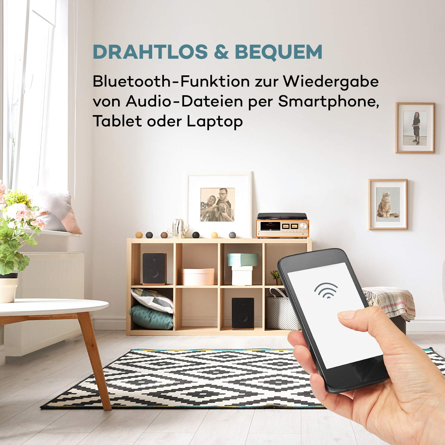 auna-oxford-retro-stereoanlage-mit-plattenspieler-cd-dab-und-bluetooth-champagne image 3